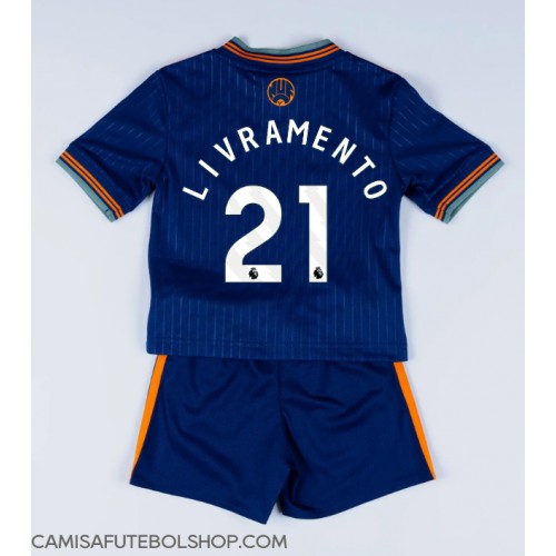 Camisa de time de futebol Newcastle United Tino Livramento #21 Replicas 3º Equipamento Infantil 2025-26 Manga Curta (+ Calças curtas)